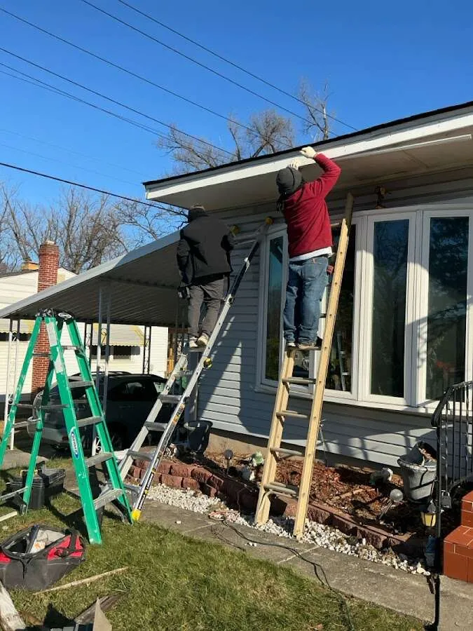 Restoration crew performing exterior repair in South Lebanon